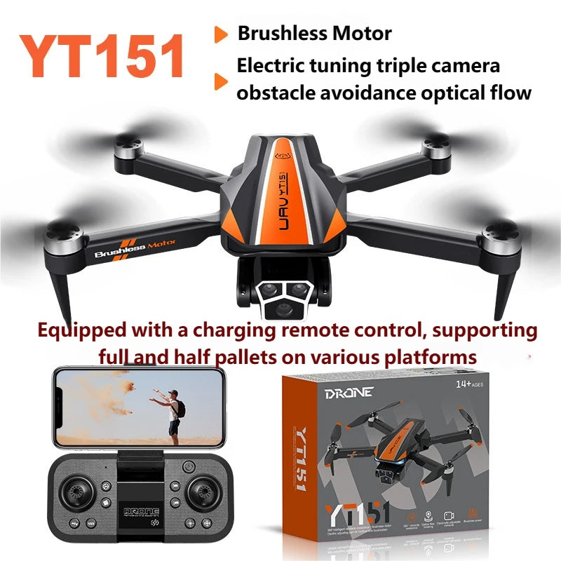 Foldable Brushless Triple-Camera Drone