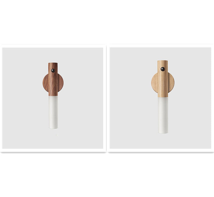 Bucciato wireless night light with USB, magnetic wood design, PIR motion sensor, ideal for corridors, porches, and cabinets.