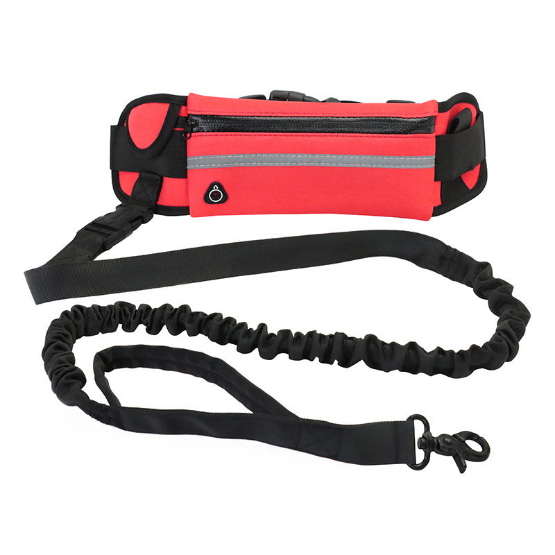 Bucciato hands-free dog leash with shock-absorbing bungee, phone pocket, and water bottle holder for large dogs up to 180lbs.