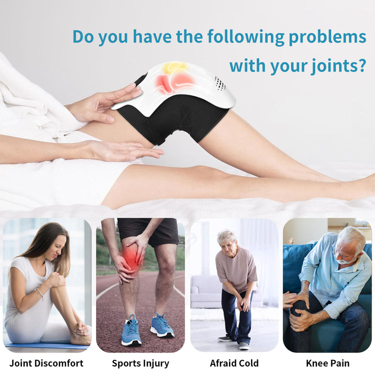 Bucciato intelligent knee massager with heating, infrared laser, and vibration for pain relief, designed for home use.