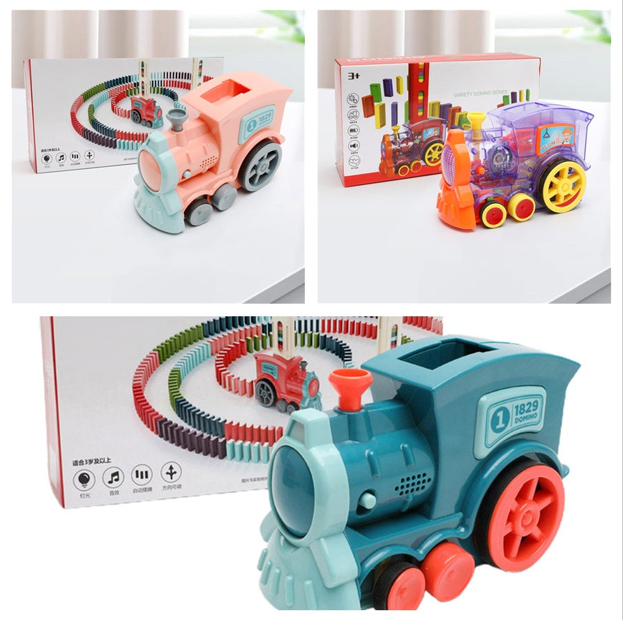 Domino-Zugspielzeug, Babyspielzeug, Auto-Puzzle, automatische Freigabe, Lizenzierung, elektrische Bausteine, Zugspielzeug