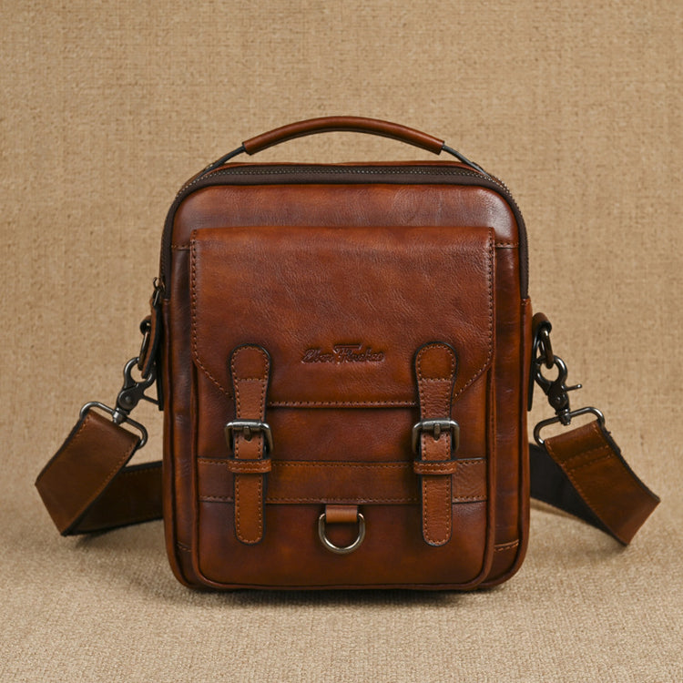 Genuine leather retro hand-rubbed men&