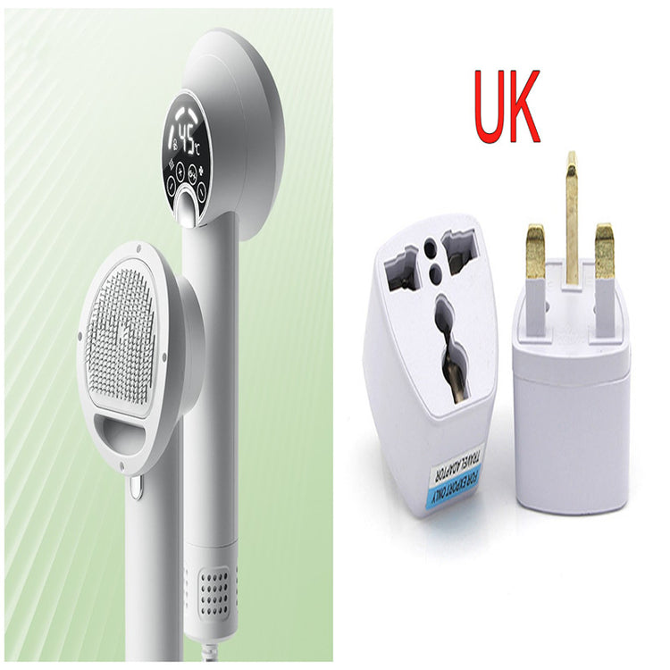 Bucciato pet hair dryer for dogs and cats, compact grooming blow dryer with a silent, gentle airflow for grooming and cleaning pets.