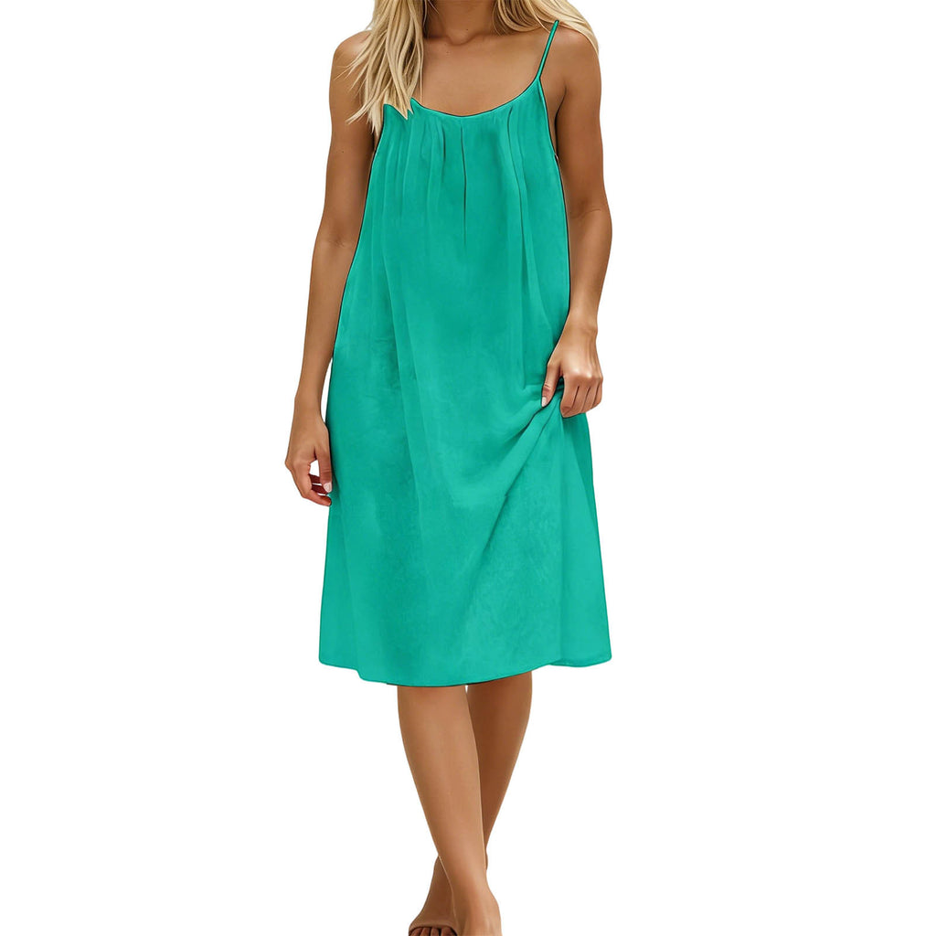 Kleid aus Eisseide und Leinen, Damenmode in großen Größen