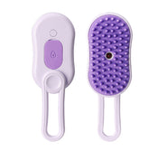 Electric cat and dog steam grooming brush with spray, massage, and hair removal features for pet grooming and grooming combs.