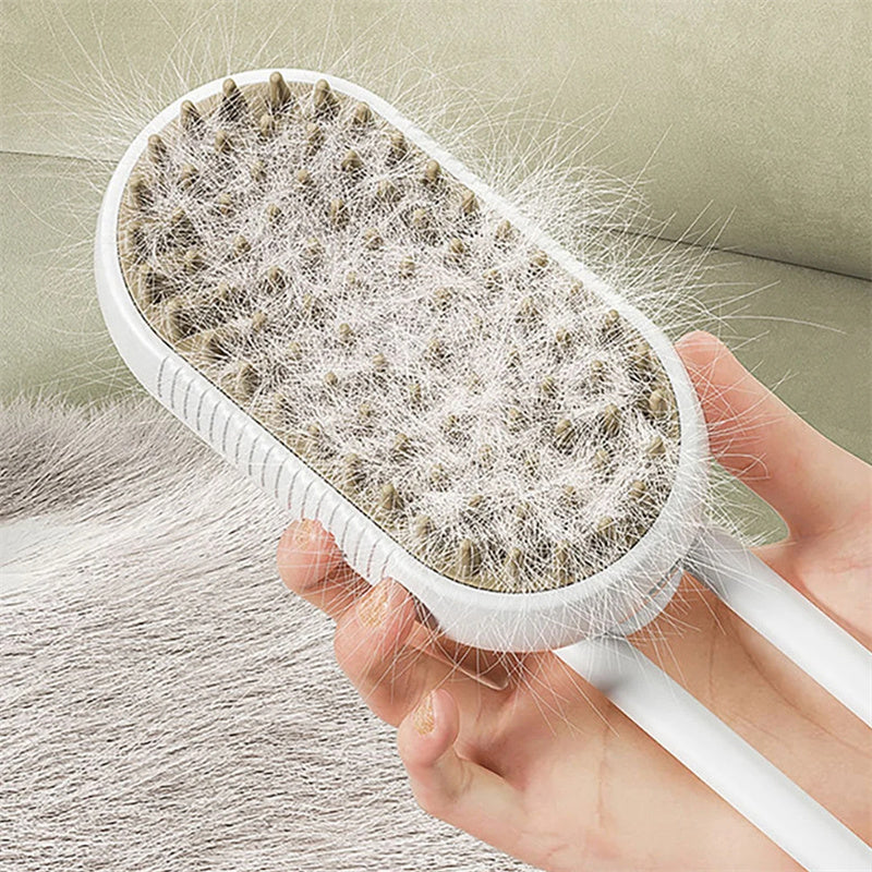 Dampfbürste für Katzen, Dampfbürste für Hunde, 3-in-1 elektrische Sprühbürste für Katzenhaare zur Massage, Tierpflegekamm, Haarentfernungskämme, Haustierprodukte