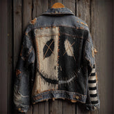 Women’s autumn retro washed long-sleeve denim jacket by Bucciato, featuring classic design and faded blue denim fabric.