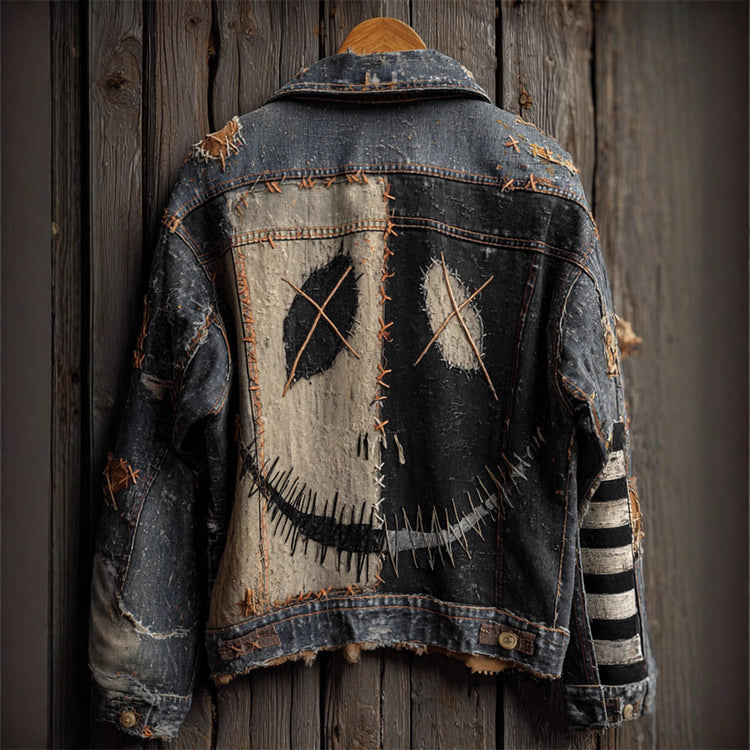 Women’s autumn retro washed long-sleeve denim jacket by Bucciato, featuring classic design and faded blue denim fabric.