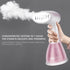 Portable Bucciato garment steamer with hand-hanging design, compact and easy to use for quick clothing steaming.