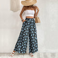 Womens Stylish Casual Printed Wide-leg Pants