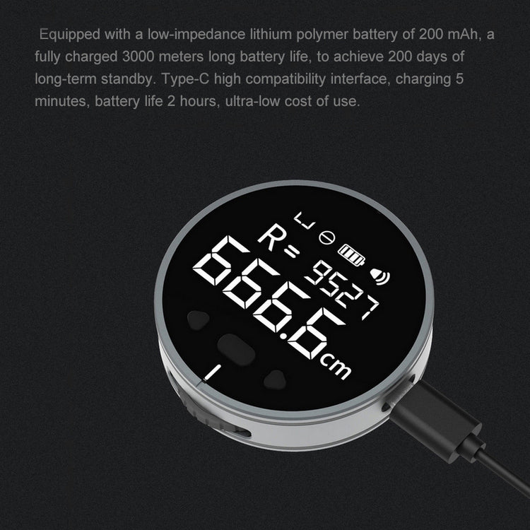 Digital electronic measuring ruler by Bucciato, featuring high-definition LCD display and high precision for distance measurement.
