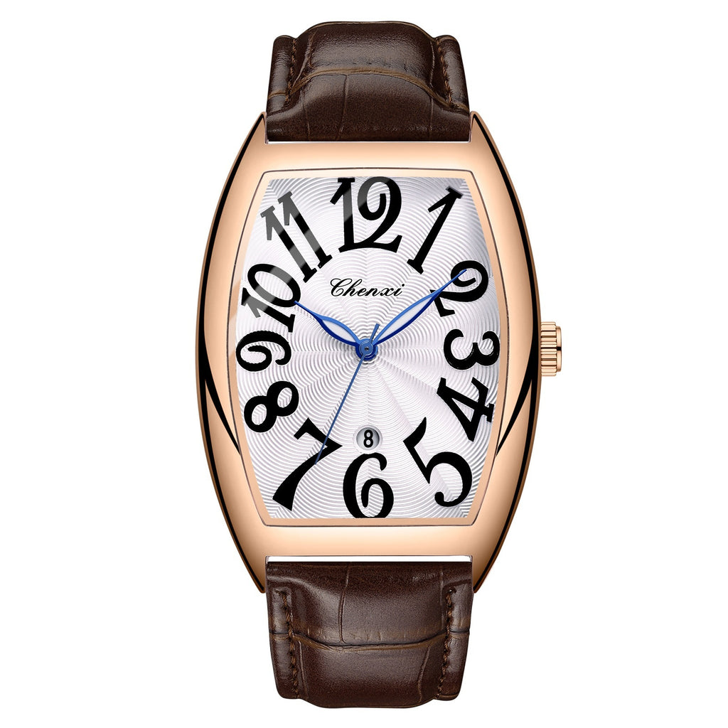 Mens Digital Watch Calendar Casual Leather Belt