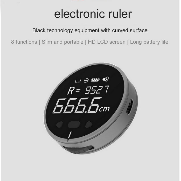 Electronic distance measuring instrument with digital LCD display, high precision electronic ruler tape measure by Bucciato.