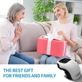 Bucciato intelligent knee massager with heating, infrared, laser, and vibration features for pain relief, shown on a person&