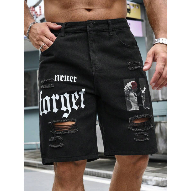 Herren-Shorts mit Buchstabenprint „Do The Old Cowboy“