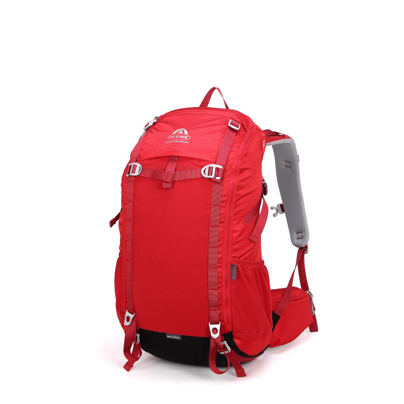 Outdoor sports and travel backpack from Bucciato, featuring multiple compartments, padded straps, and durable fabric for outdoor adventures.