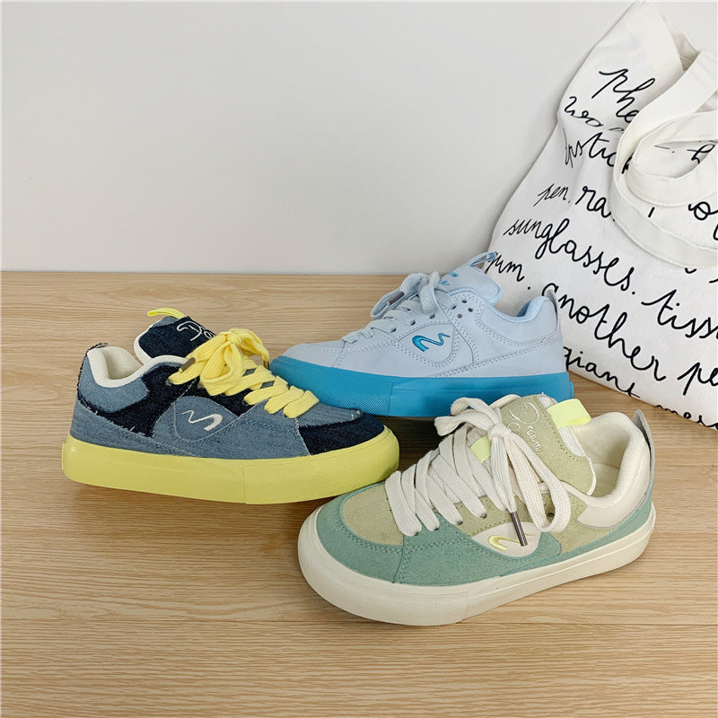 Vielseitige, dicke Canvas-Schuhe mit Zunge für Damen