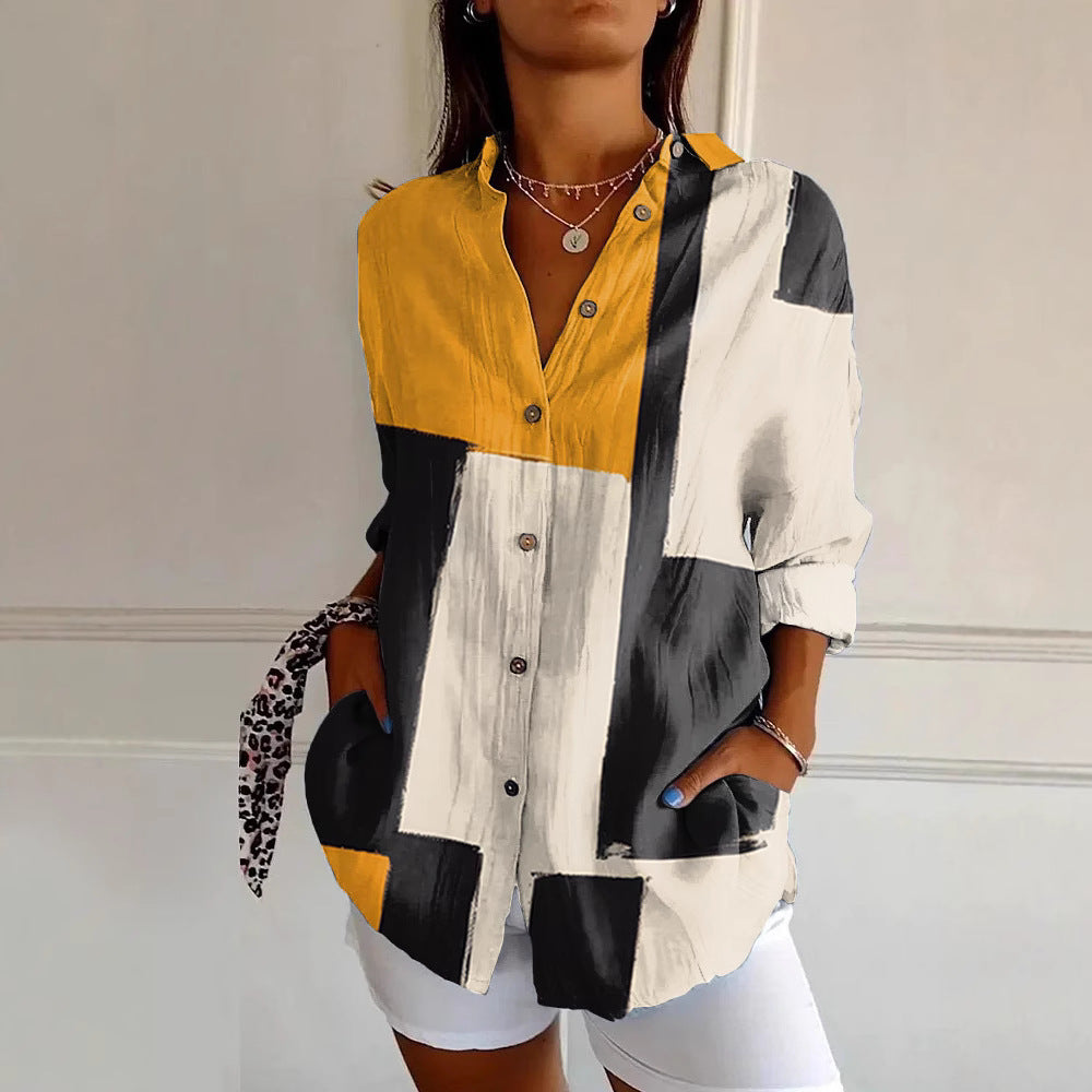 Women's Floral Pattern 3D Printed Long-Sleeve Shirt